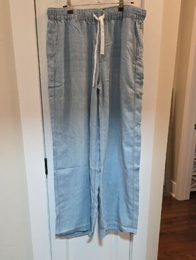 Halara Light Blue Drawstring Wide-Leg Summer Jeans